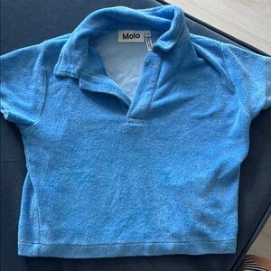 Molo Blue Cropped Polo Shirt